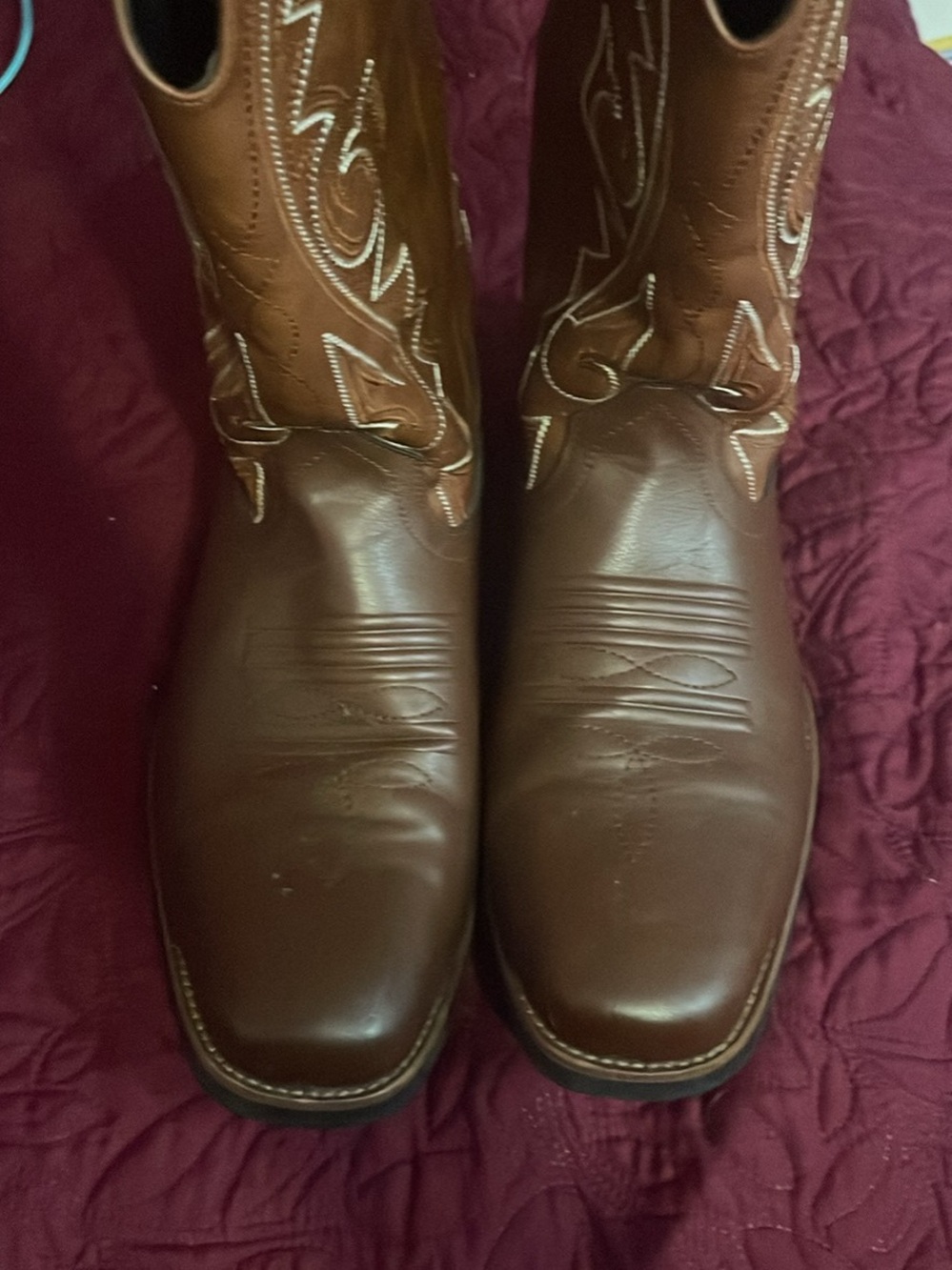 Buffalo David Bitton Men's Brown Western Leather Cowboy Boots